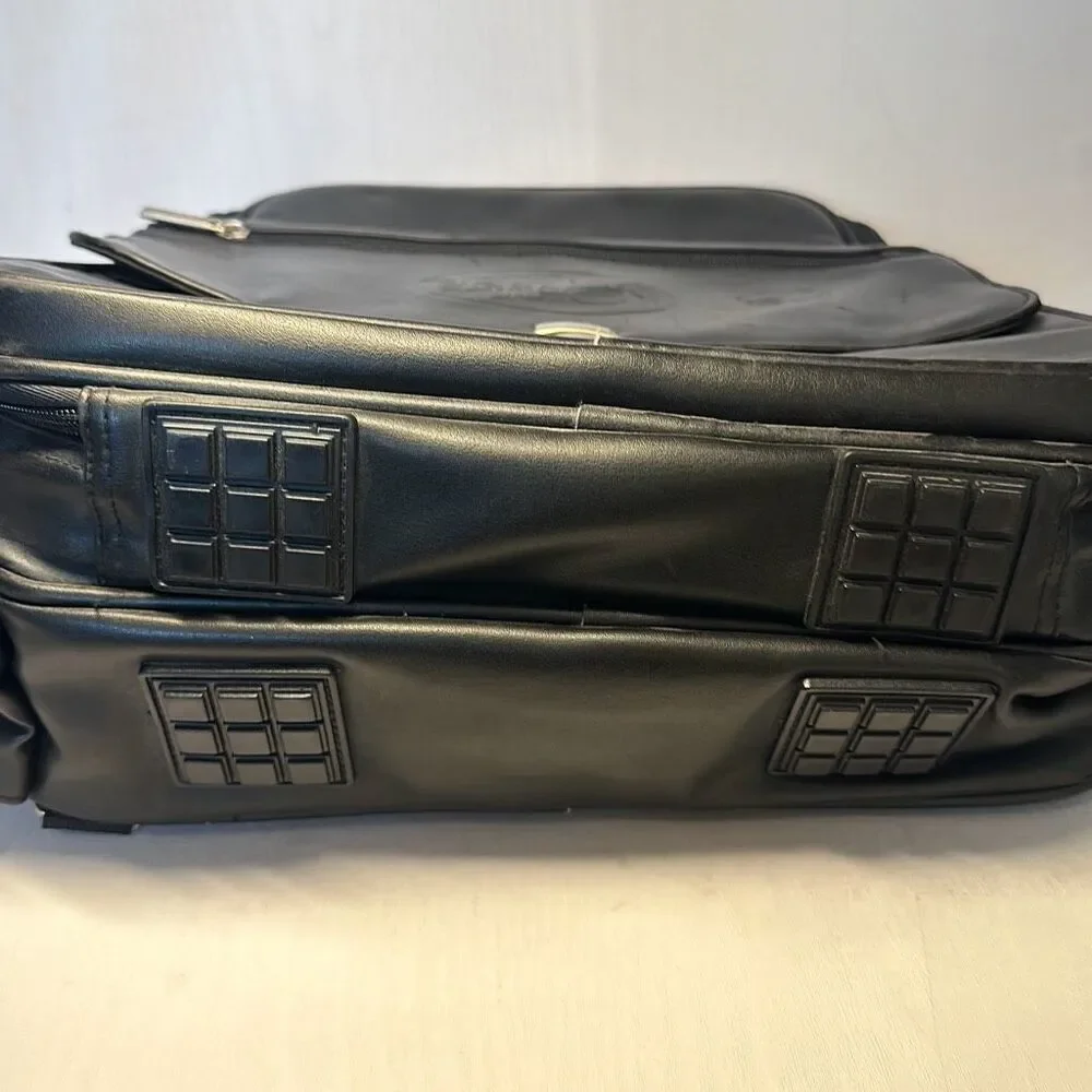 Leeds Backpack Leather Laptop travel bag Brief‎ Case black Style 9100-99
